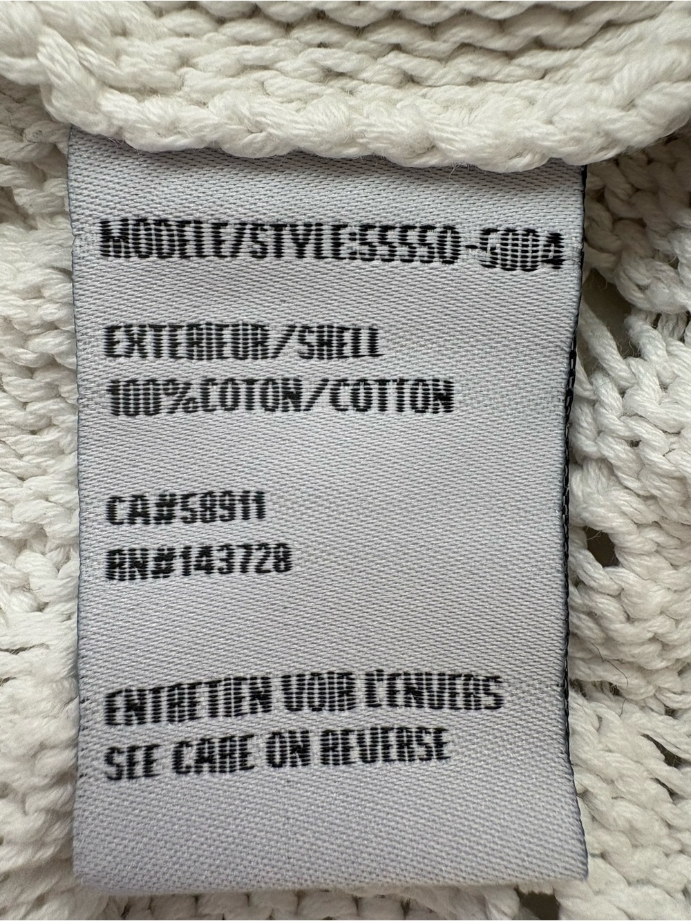 Tribal Jeans Cream Mixed Media Crochet Knit Detail Pullover Sweater Size XL - Picture 9 of 13